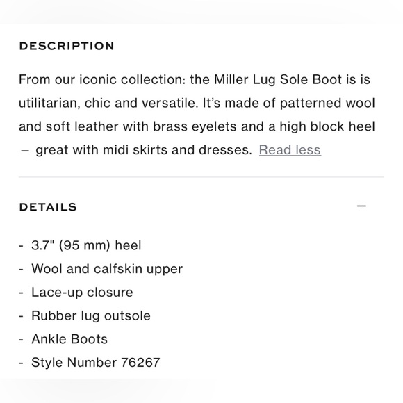 Brand new in box Tory Burch MILLER WOOL LUG SOLE BOOT lug booties size 8 - Picture 11 of 11